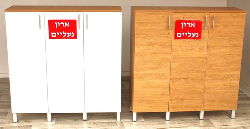 ארון נעליים רוחב 120 גובה 133 לבן אלון