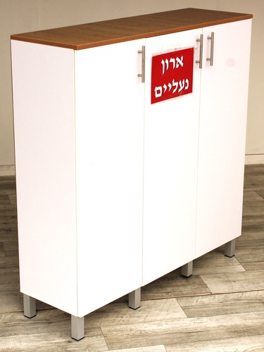 ארון נעליים רוחב 120 גובה 133 לבן אלון