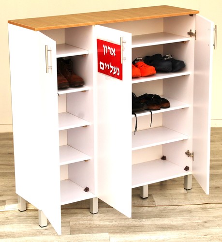 ארון נעליים רוחב 120 גובה 133 לבן אלון
