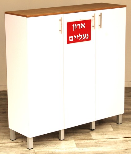 ארון נעליים רוחב 120 גובה 133 לבן אלון