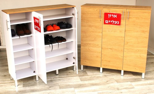 ארון נעליים רוחב 120 גובה 133 הכל אלון
