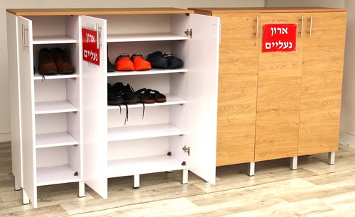 ארון נעליים רוחב 120 גובה 133 הכל אלון