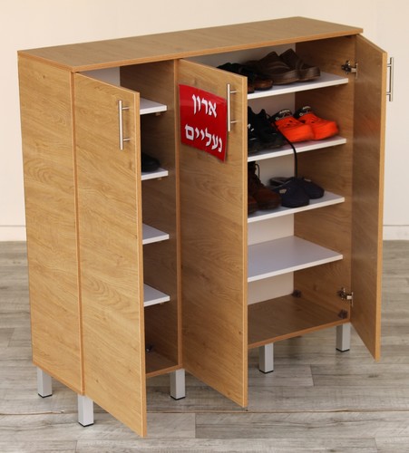 ארון נעליים רוחב 120 גובה 133 הכל אלון
