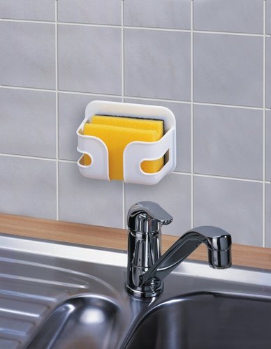 מתקן לסקוטש\ספוג כלים איכותי מפלסטיק להדבקה + ספוג WENKO