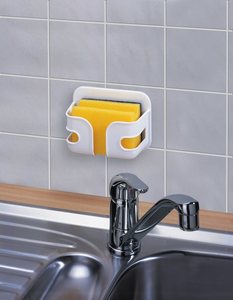 מתקן לסקוטש\ספוג כלים איכותי מפלסטיק להדבקה + ספוג WENKO