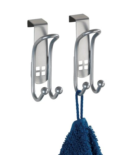 2 מתלים למגבות לתליה על דלת ( 2 ווים כפולים בכל מתלה) מתכת WENKO
