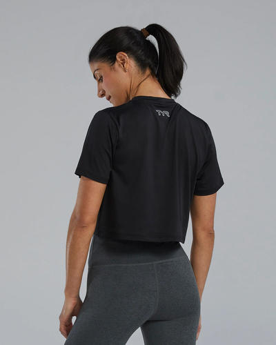 חולצת אימון CLIMADRY WOMEN'S CROPPED TECH TEE BLAC