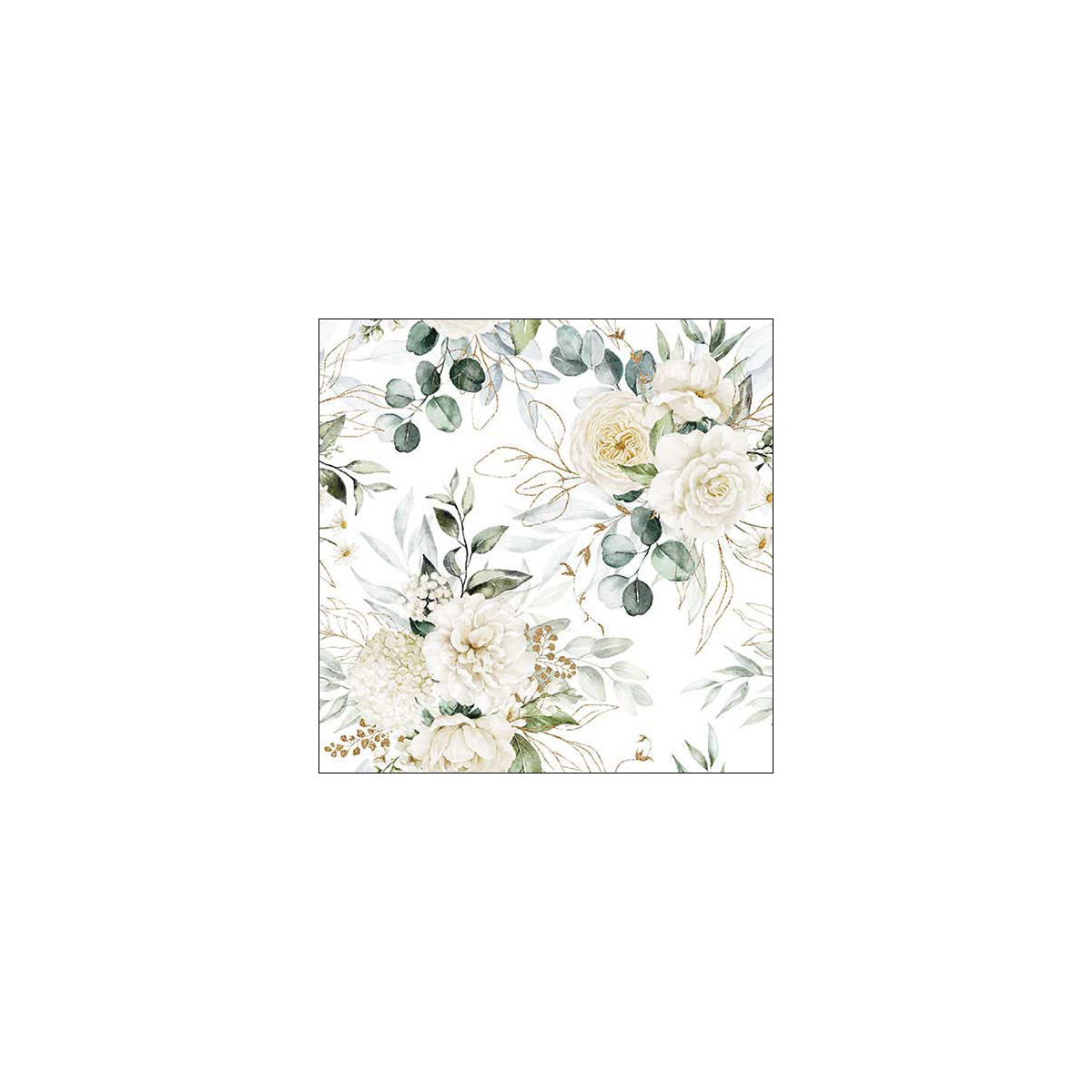 מפית - Eucalyptus and roses