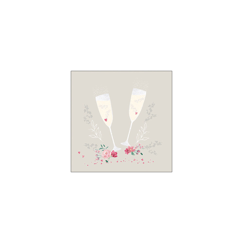 מפית - Champagne glasses grey