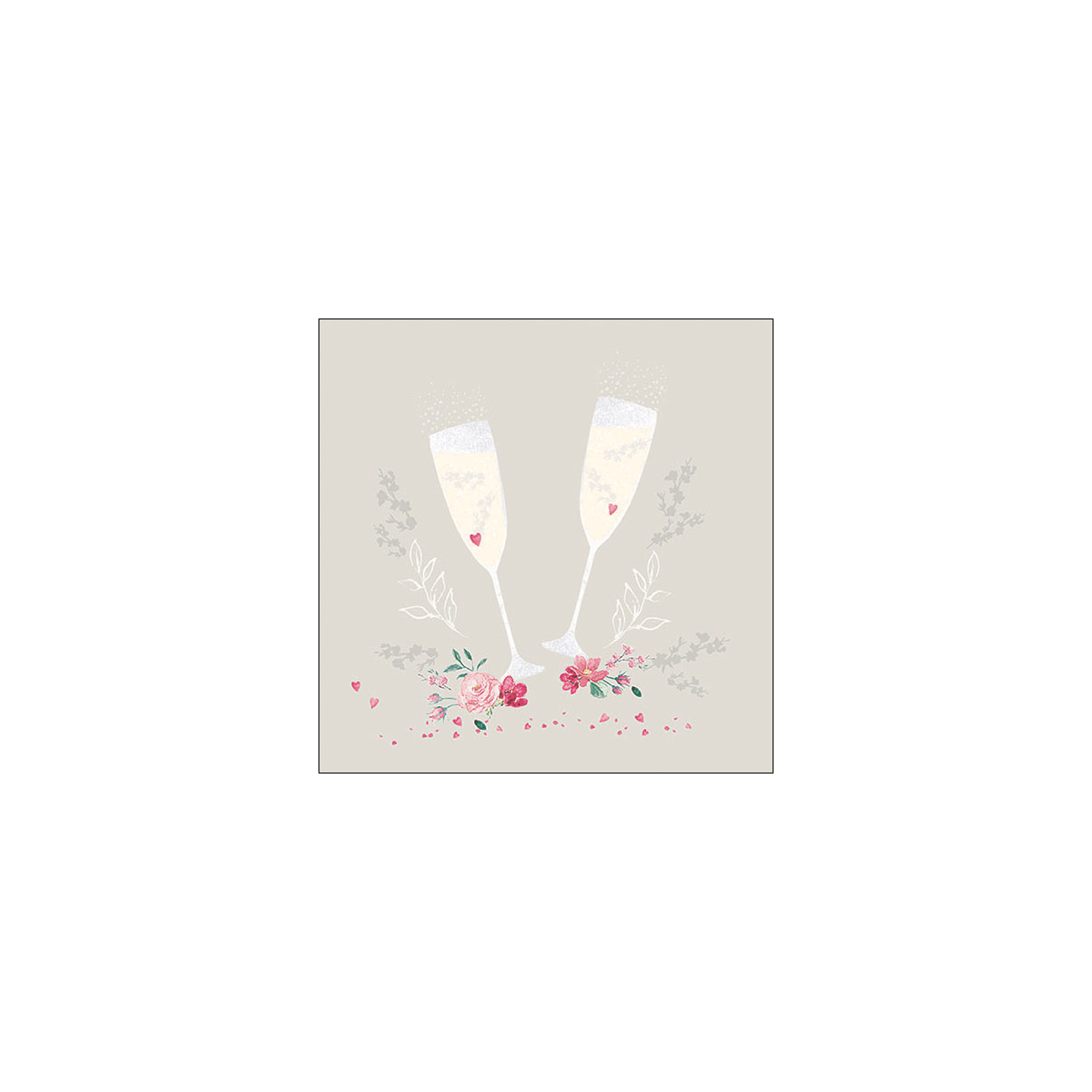 מפית - Champagne glasses grey