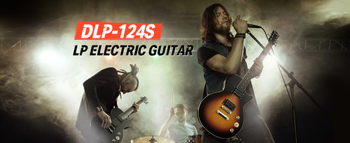 גיטרה EC1276 חשמלית LP עם חבילת מוצרים נלווים DLP124P בצבע שחור Electric Guitar LP Solid Body מבית DONNER