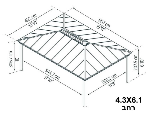 גזיבו לגינה DALLAS במגוון גדלים לבחירה מבית CANOPIA