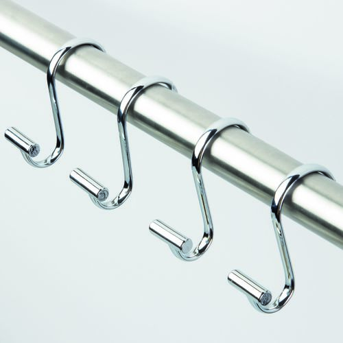 סט 12 ווי וילון מקלחת כרום T-Bar Shower Hooks