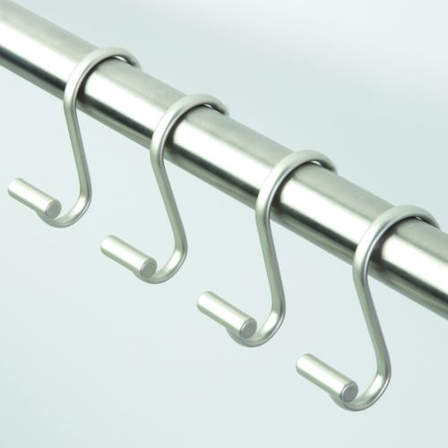 סט 12 ווי וילון מקלחת סאטן T-Bar Shower Hooks
