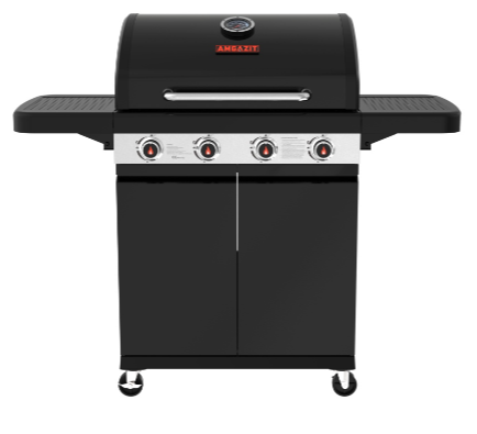 גריל גז 4 מבערים Red heat כולל שני מדפי צד מתקפלים אמגזית 34072