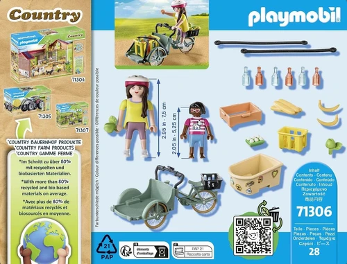 משחק פליימוביל רוכב אופניים עם אופניים ונגרר קדמי לגילאי 4+