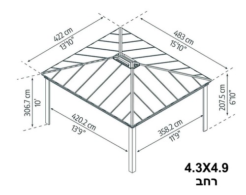 גזיבו לגינה DALLAS במגוון גדלים לבחירה מבית CANOPIA