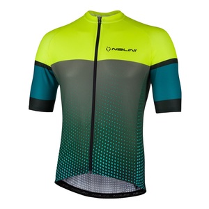 חולצה לרכיבת אופניים לגברים NEW CROSS MTB JERSEY  צהוב-ירוק רשת מאווררת ועמידה לשטח