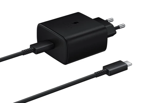 מטען קיר + כבל טייפ סי Samsung Super Fast 25W שחור