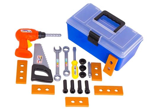 ארגז כלי עבודה לילדים עם 22 כלים מדליקים לבנאי המתחיל 