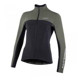 מעיל רכיבה נשים NEW ROAD LADY JKT שחור-ירוק עמוק טרמי נגד רוח דוחה גשם מחמם ומנדף
