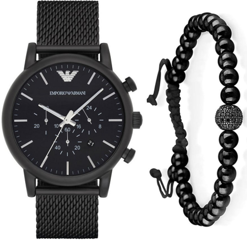 שעון ארמני EMPORIO Armani AR1968 סט צמיד מתנה גברים