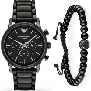 ארמני קרמיקה EMPORIO Armani AR1507 סט צמיד מתנה גברים