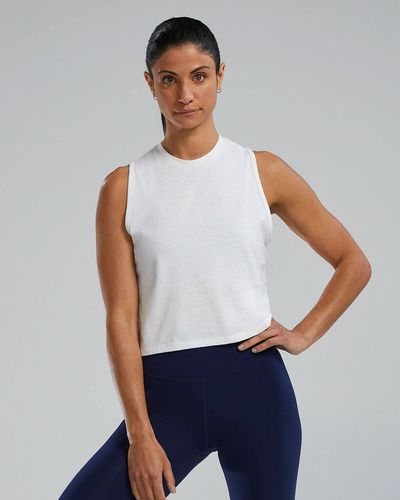 גופיה בצבע לבן TRIBLEND CROP TANK WHITE