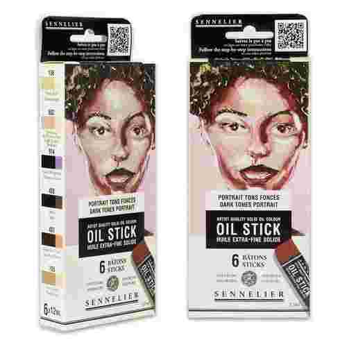 סט 6 מקלות שמן מיני | גווני פורטרט כהים_Oil Sticks Dark Tones Portrait