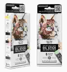 סט 6 מקלות שמן מיני | גווני חתול טאבי_Oil Sticks Tabby Cat