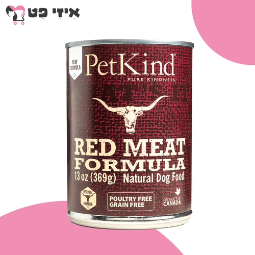 שימור פטקיינד רד (בשר אדום) וקירשה ללא דגנים 369 גרם PetKind