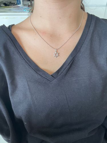 שרשרת מגן דוד - ציפוי כסף