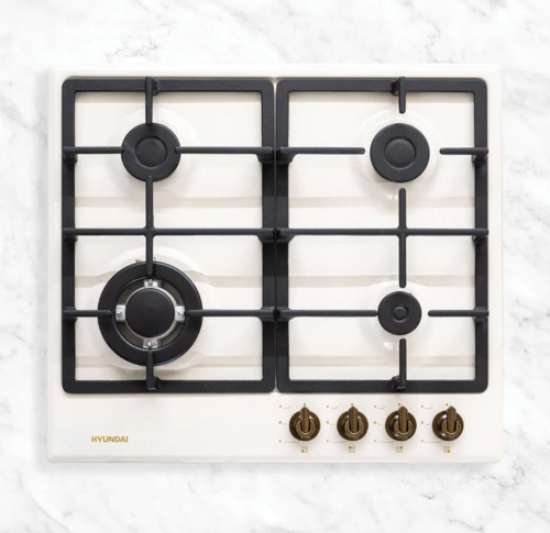 כיריים גז 4 להבות בעיצוב כפרי HYUNDAI דגם HAS-604BURU