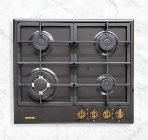 כיריים גז 4 להבות בעיצוב כפרי HYUNDAI דגם HAS-604BBRU