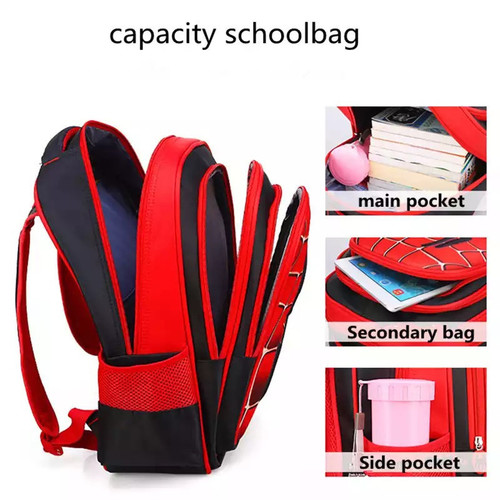 תיק בית ספר 3D מושלם דגם SPIDER RED
