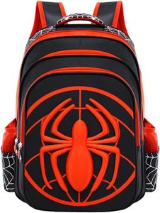 תיק בית ספר 3D מושלם דגם SPIDER RED BLACK