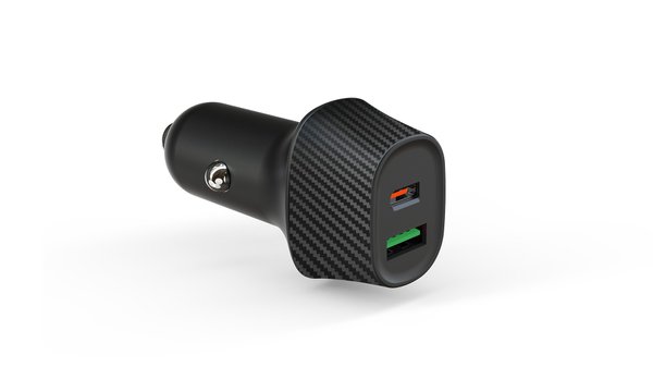 ראש מטען כפול מהיר למצת הרכב עם יציאות (TYPE-C & USB-A) 38W