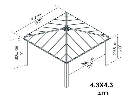 גזיבו לגינה DALLAS במגוון גדלים לבחירה מבית CANOPIA