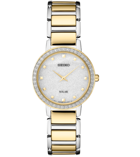 SEIKO SUP434 נשים סולארי משובץ קריסטלים