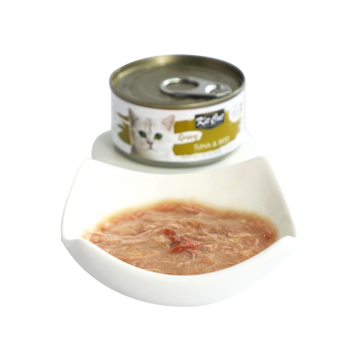 שימור קיט קט טונה ובקר ברוטב לחתולים 70 גרם Kit Cat