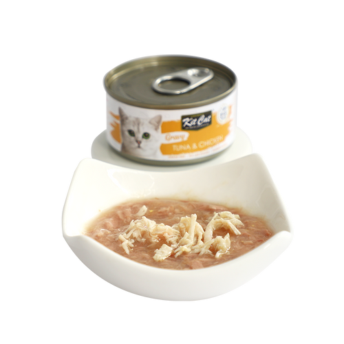 שימור קיט קט טונה ועוף ברוטב לחתולים 70 גרם Kit Cat