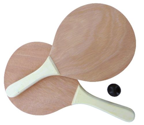 זוג מטקות איכותיות מעץ וכדור למשחק בים או בגינה