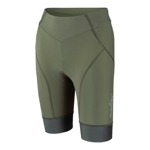 מכנס רכיבה נשים ROAD LADY SHORT ירוק עמוק ארגונומי מסנן קרינה ומנדף