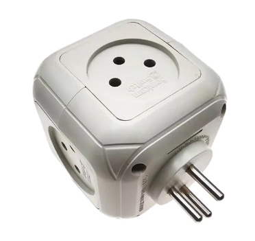 קובייה מפצל חשמל 4 שקעים ו-2 חיבורים USB