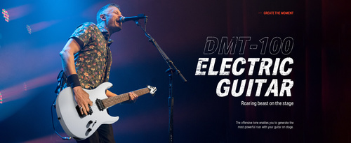 גיטרה חשמלית DMT100 EC1374 עם מוצרים נלווים Donner Solid Body Electric Guitar בצבע לבן מבית DONNER