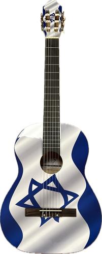 גיטרה קלאסית דגל ישראל גימור מבריק + נרתיק INFINITY KG-3911ST-ISF