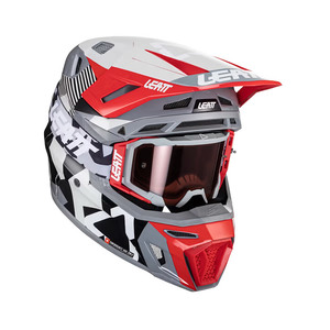 קסדת ליט 8.5 אפור / כתום כולל משקפי אבק מתנה -LEATT MOTO 8.5 HELMET FORGE V24