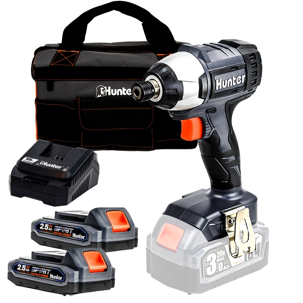 מברגת אימפקט BrushLess נטענת 18V כולל 2 סוללות 2.5Ah מטען + תיק 100312-025