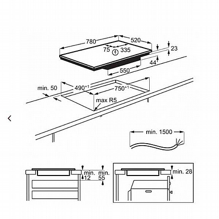 כיריים אינדוקציה ELECTROLUX EIV84550