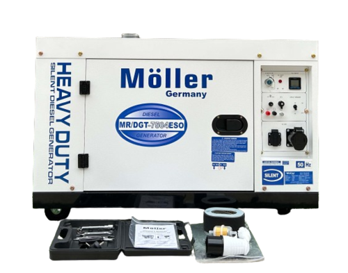 גנרטור דיזל מושתק 7500W חד פאזי של חברת מולר ג'רמני